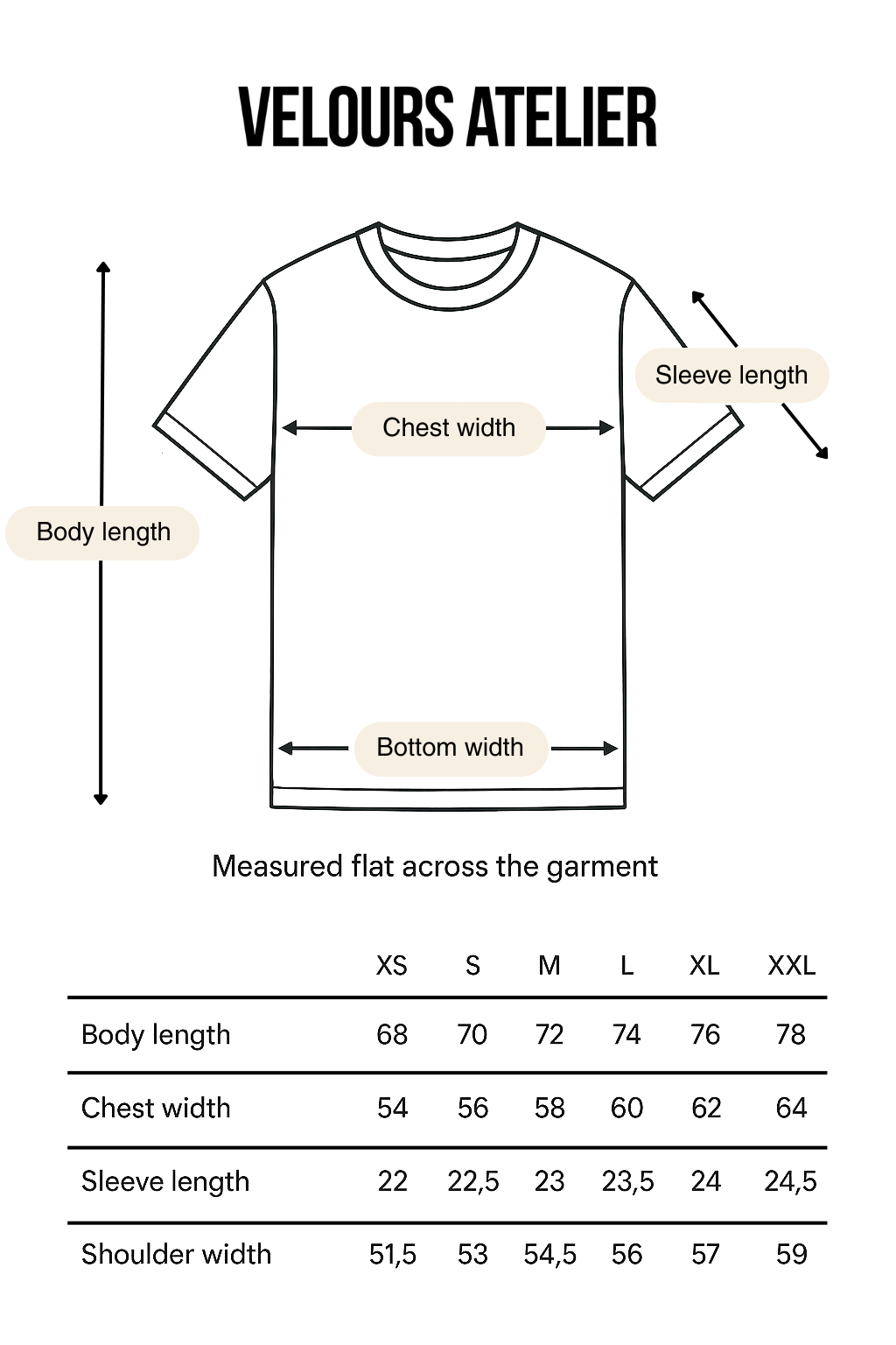Sized guide bold heart tshirt